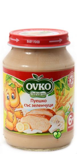 BEBELAN PUREE бебешко пюре  Пуешко месо със зеленчуци 6+ мес. 190г. 7110