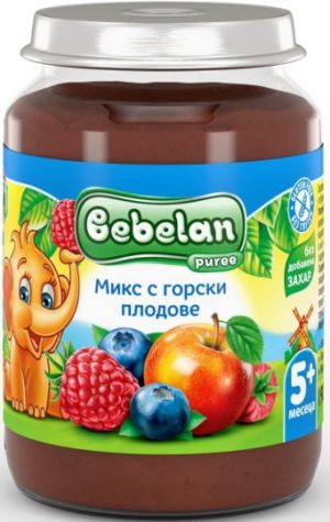 BEBELAN PUREE Микс с горски плодове (без доб. захар) 5+м. 190г. 7387