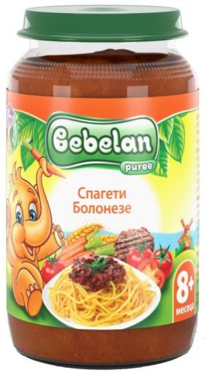 BEBELAN  PUREE Бебешко пюре Меню Спагети болонезе 8+ мес. 220 г.5879