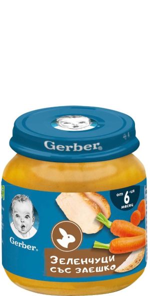 GERBER бебешко пюре  Заешко със зеленчуци  6м.+, 125 гр.   8995