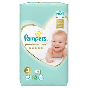 PAMPERS ПЕЛЕНИ PREMIUM CARE   3 Midi  (4-9кг) 60 бр./пак.