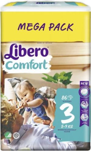 Libero COMFORT– Еднократни пелени, Размер 3 (5-9 кг.), 86 бр./пак.
