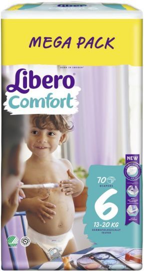  Libero COMFORT– Еднократни пелени, Размер 6 (13-20 кг),60бр./пак.