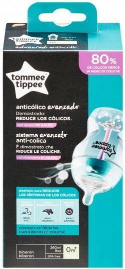 TOMMEE TIPPEE ANTI-COLIC ADVANCЕ РР Шише 260 мл с бибер.0+м.  0027