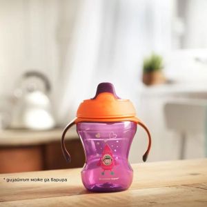 TOMMEE TIPPEE Неразливаща се чаша с мек накрайник 230 мл. 6+м РОЗОВА TT.0135.02