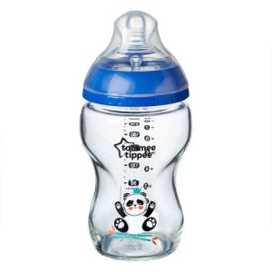 Tommee Tippee Easi Vent Стъклено шише за хранене  0м+, момче   0201
