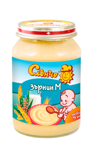 СЛЪНЧО бебешко пюре готова каша  Зърнин М 5м+,190гр.    2637