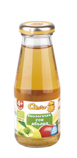 СЛЪНЧО БИО  бебешки сок Ябълка 200мл.