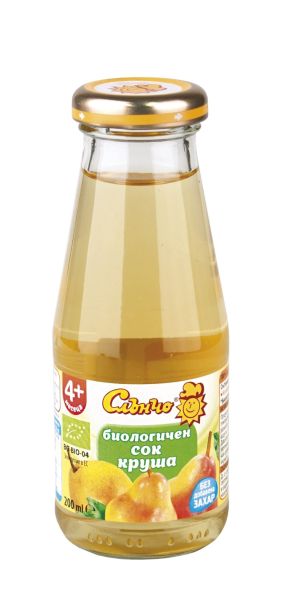 СЛЪНЧО БИО бебешки  сок Круша 200 мл. 4532