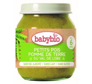 BABYBIO БИО бебешко пюре от Грах 6+ мес. 130 гр.