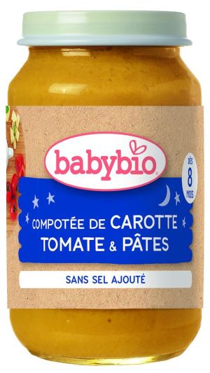  BABYBIO БИО бебешко пюре от Моркови, Домати и Паста 8+ мес. 200 гр.