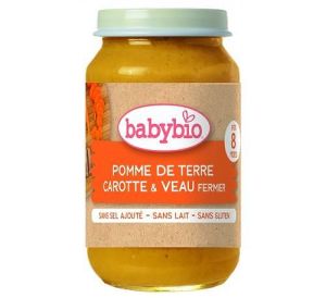 BABYBIO БИО бебешко пюре  Зеленчуци с Телешко месо 8+ мес. 200 гр.