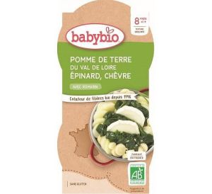  BABYBIO  Меню ЛЕКА НОЩ  Картоф, Спанак и Козе сирене 8+ м. 2х200 гр.