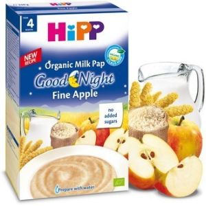 HiPP БИО МЛЕЧНА инст.  каша "Лека нощ" - ориз и мека ябълка 4+мес.250гр.   2963/БЕЗ ГЛУТЕН/