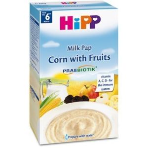 HIPP BIO МЛЕЧНА инст. каша царевица и плодове 6+мес.200гр.    2953