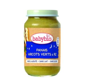BABYBIO Био бебешко зеленчуково пюре с пащърнак, зелен фасул и Ориз, 4+мес.200гр.
