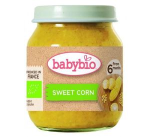 BABYBIO Био бебешко зеленчуково пюре Сладка Царевица 4+ мес.130гр.