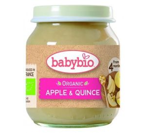 BABYBIO БИО   бебешко плодово пюре с ябълки и дюли ,4+мес.130гр.