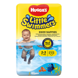 HUGGIES little Swimmers-Бебшки бански гащички за плуване ,Размер  2-3 (3-8кг.),12 бр./пак.