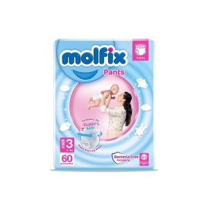 Molfix Pants – Еднократни пелени-гащички, Размер 3 (4-9 кг.), 60 бр.+подарък мокри кърпички