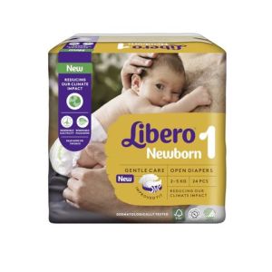 Libero Newborn – Еднократни пелени, Размер 1 (2–5 кг), 28 бр./пак.