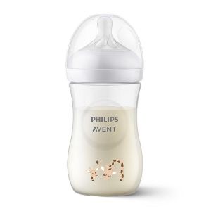 Philips Avent Шише за хранене Natural Response 260 мл поток 3, 1м+,  ЖИРАФИ 0579.001