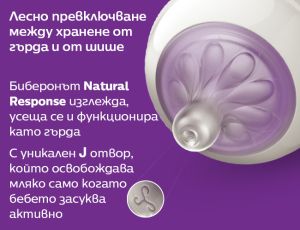 Philips Avent  шише Natural Response 260 мл. РОЗОВО 0573.001