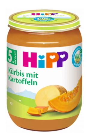HiPP БИО Бебешко пюре Тиква с картоф  4м.+190 г. 4145