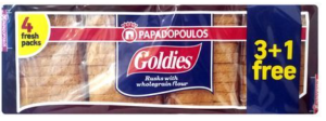 PAPADOPOULOS  Goldies Пълнозърнести сухари 3+1   320 гр