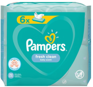 PAMPERS  Fresh Clean Мокри кърпи Fresh Clean  Комплект 6 × 52 бр (312 бр.)
