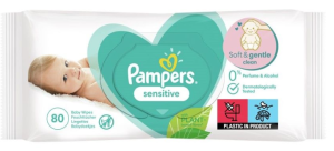 PAMPERS  Мокри кърпи Sensitive, 80 бр.