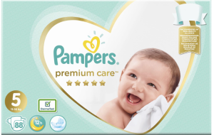PAMPERS ПЕЛЕНИ PERMIUM CARE  5 ( 11-16 кг) 88 бр. /КАШОН