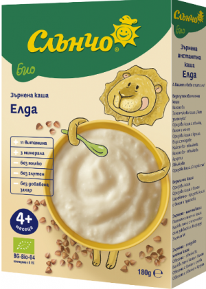 СЛЪНЧО инстантна  БЕЗМЛЕЧНА каша Био ЕЛДА 180г.
