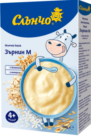 СЛЪНЧО инстантна МЛЕЧНА  каша ЗЪРНИН М 180г.