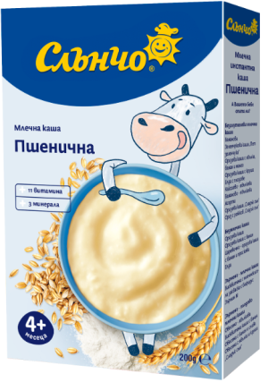 СЛЪНЧО инстантна МЛЕЧНА  каша ПШЕНИЧНА 180г.