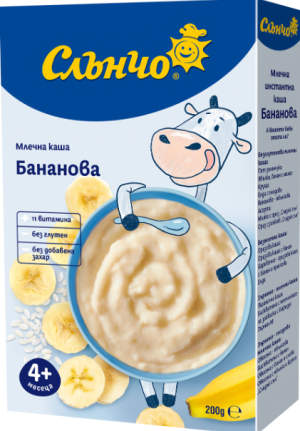 СЛЪНЧО инстантна МЛЕЧНА каша  БАНАНОВА 180г.