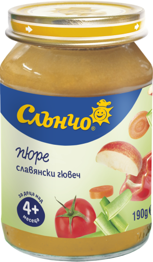 СЛЪНЧО бебешко  зеленчуково  пюре Славянски гювеч 4м.+   190г. 2538