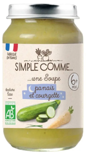 SIMPLE COMME Био бебешко пюре Супа Пащърнак, Картофи и Тиквички 6+ мес.190г 