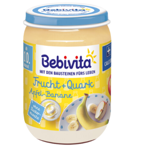 BEBIVITA бебешко пюре Ябълка и банан с извара 6м.+190г.  14408