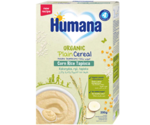 HUMANA БЕЗМЛЕЧНА  инст. каша ориз, царевица и тапиока, 4+мес., 200 гр.