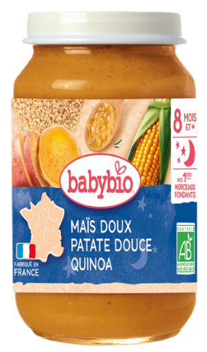 Babybio Био Бебешко пюре Зеленчуци киноа и сладка царевица 8м+,  200г.