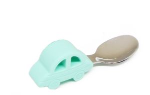 SEVI BEBE ЛЪЖИЧКА СЪС СИЛИКОНОВА ДРЪЖКА КОЛА ЗЕЛЕНА