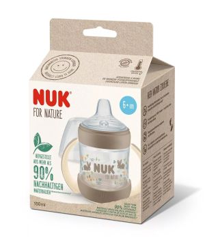 NUK for NATURE Шише за сок РР Temperature Control 150мл. със сил. н-к 6+мес. БЕЖОВО  215.368