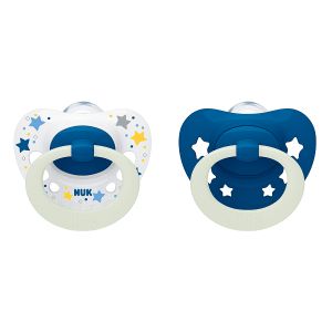 NUK Силиконова залъгалка 0-6м 2бр. Signature Night + кутийка 175.270
