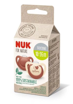 NUK for NATURE Силиконови залъгалки 18-36 мес. 2бр. Червен  177.185