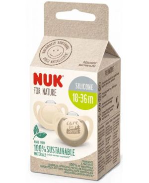 NUK for Nature Силиконови залъгалки 18-36 м.2 бр. Крем177.186