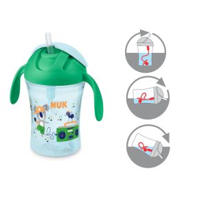 NUK Чаша със сламка 230 мл. 8+м. MOTION CUP ЗЕЛЕНА 255.640