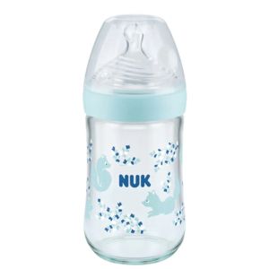 NUK NS Шише TEMPERATURE CONTROL СТЪКЛО СИЛИКОН 0-6м 240 мл 745.117