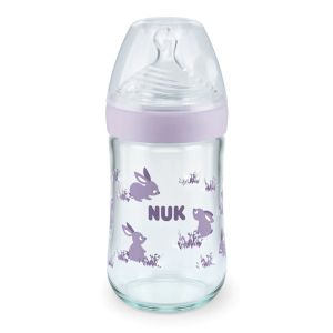NUK NS Шише TEMPERATURE CONTROL СТЪКЛО СИЛИКОН 0-6м 240 мл 745.117