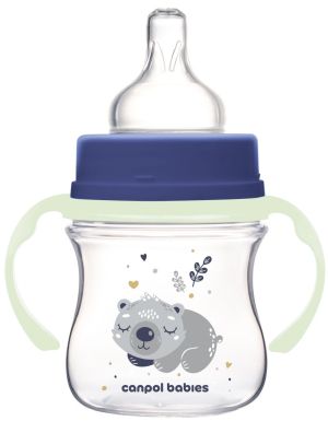CANPOL Шише с дръжки 120 мл. EASY START SLEEPY  BLU35/236 